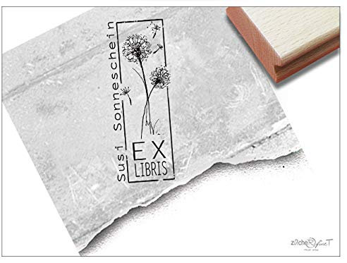 Stempel - EX LIBRIS Stempel personalisiert, Motive wählbar - Individueller Buchstempel Schulstempel Geschenk Schule Beruf Bibliothek - zAcheR-fineT