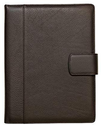 Porte Documents A4 100% Cuir Véritable Pleine Fleur Martelé - Conferencier Fabriqué à la Main par des Artisans Experts - Spacieux, pour une Réunion ou en Cours, avec Fermeture Magnétique - Marron