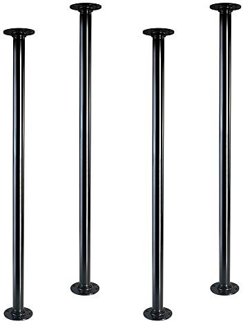 GeilSpace 76.2 cm industrielle Rohr-Tischbeine, Metallrohre und Flansche für benutzerdefinierte Vintage-Tische und Möbel, rustikale DIY-Schreibtischbeine, Set von 4 (1 Zoll × 30 Zoll, schwarz)