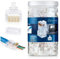 Everest Media Solutions RJ45 Cat6/6a Durchgangsstecker für ein dickes UTP-Netzwerkkabel mit großem Durchmesser von 23 AWG, 200 Stück, Einsteckführungen im Lieferumfang enthalten