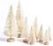 Ultranic 12 Stück Mini Weihnachtsbäume, künstlicher Weihnachtsbaum, Sisal, Kiefer in Miniatur mit Holzsockel, Weihnachtsdekoration für Tische, Schreibtisch (12 Stück Weiß)