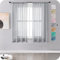 MRTREES Vorhänge Gardinen mit Store Vorhang Voile halbtransparent kurz in Leinenoptik Gardine Schals Grau 145×140cm (H×B) für Wohnzimmer Schlafzimmer Kinderzimmer 2er Set