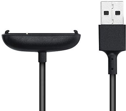 kwmobile USB Cable Charger Compatible with Fitbit Inspire 2 / Ace 3 Cable - Charging Cord for Smart Watch - Black