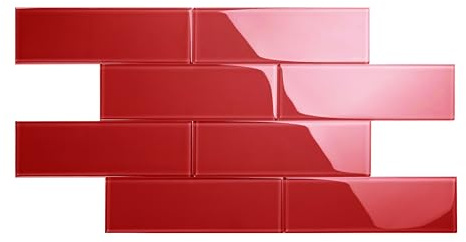 Giorbello Glass Subway Backsplash Fliese, 4 x 12, Rubinrot