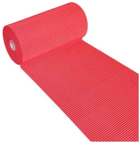 emmevi Tappeto Gomma Morbido Bordo Piscina Rotolo 15 Metri Multiuso Sotto Bicchiere Lavello Rosso