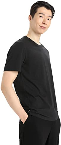 Icebreaker - Herren T- Shirt Natural Blend Zentral Klassisch Slim Fit - Für Alltag, Fitness & Training - Black, M