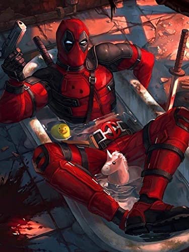 5D Diamond Painting Kits , Full Drill Round Rhinestone DIY Deadpool Diamond Art Cross Stitch Embroidery Home Decor (30,5 x 40,6 cm)