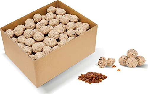 dobar® 24118e - 100 Große Frucht-Meisenknödel ohne Netz - 100 Futterknödel mit je 90 Gramm für die Ganzjahresfütterung - Vogelfutter für Wildvögel - 9000 Gramm…