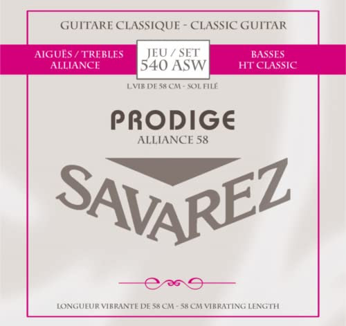 Savarez corde per chitarra classica Prodige 38 1/8-3/4 misura 3/4-7/8 Carbon Gw 540ASW