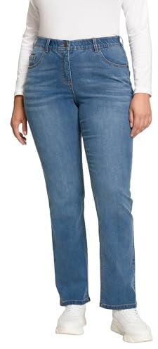 Ulla Popken Damen Straight-jeans Hose, Blue Denim, 104 EU