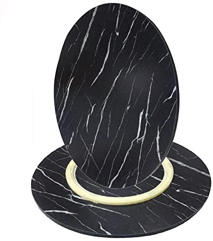 ZAKSEM Schwarz/Weiß Rotierendes Serviertablett Esstisch Drehteller Runde Küche Servierplatte Marmor Zum Teilen von Speisen 27″~43″