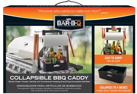 Mr. Bar-B-Q Collapsible Grilling Caddy, Store All Your BBQ Accessories in One Place, Perfect for Outdoor Cooking, Boating, Camping & RVs