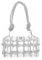 DJBM Clutch, Acryl, transparent, glitzernd, Strass, Abendtasche, Glitzer, Kristallverzierung, Seilknoten, Handtasche, Geldbörse für Party, Abschlussball, Silber a