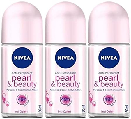 Nivea Women Deodorant Roll On Pearl & Beauty Pack of 3 | 50ml (1.69 fl oz)