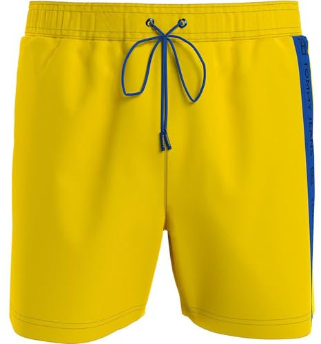 Tommy Jeans Pantaloncino da Bagno Uomo Drawstring Lunghezza Media, Giallo (Vivid Yellow), L