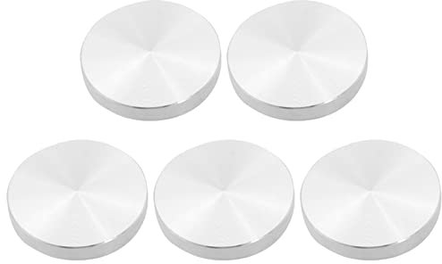 Gathukila 5 adaptadores de placa de cristal para mesa, aluminio, redondos, 50 x 8 mm, color plateado