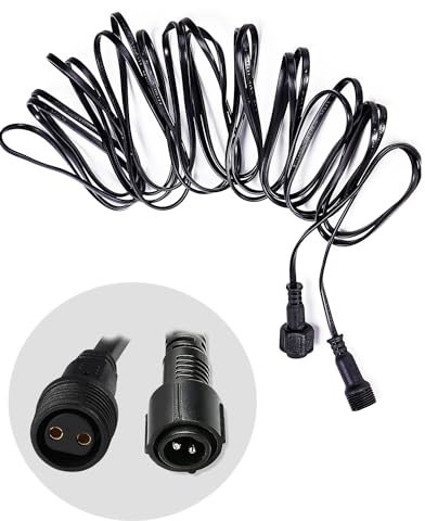 Joysing Christmas Lights Extension Cable 2 Pin 6M Waterproof Outdoor Anti-Corrosion Lead for Xmas, G40 Bulb String, Fairy and Garden Lights