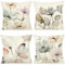 ZWJD Blumen Kissenbezug 50x50 4er Set Outdoor Kissen Dekokissen Leinen Kissenhülle Kissenbezüge Florales Aquarellgemälde Kissenhüllen für Sofa Wohnzimmer Zierkissen 50x50cm