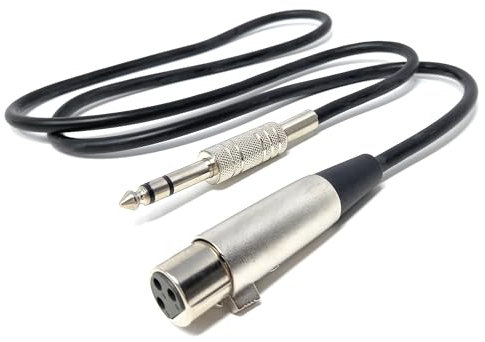 DRUT 1m XLR Female to 6.35mm 1/4'' Stereo Jack TRS Balanced Audio Cable Lead Suitable for Microphone, Speakers, Stages, DJ, Studio 3.3ft