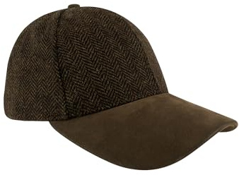 JACK PYKE Baseballmütze mit Fischgrätenmuster, vollständig gefüttert, Braun, braun, Einheitsgröße