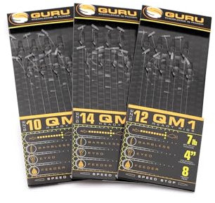 Guru QM1 4 Speed Stop Hair Rigs Barbless (Size 10 7lb)
