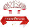 18. Geburtstags Krone und Schärpe für Mädchen Kristall Queen Tiara Princess Crown Rot 18th Birthday Schärpe 18th Geburtstagskrone Geburtstagsschärpe Girls Geburtstag Dekoration Geburtstagsgeschenk