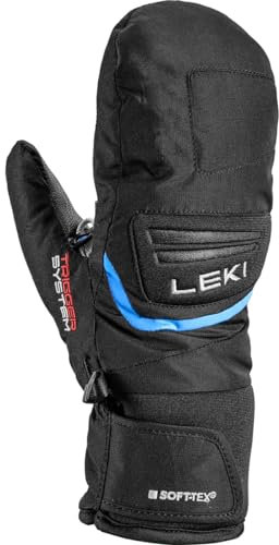 LEKI Kinder Griffin 3D Handschuhe, Black-Cyan, EU 8
