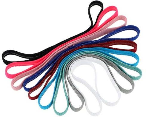 Mabor 9 Stück Haarband Sport Elastische Stirnband Herren Sport Haarband Damen Dünn Haarband Fussball Kinder rutschfeste Stirnbänder für Yoga Fußball Joggen Haarband Jungen