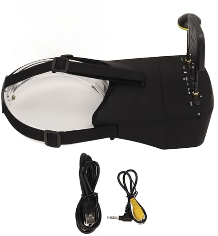 Fabater Quadrocopter-Brille, Integrierte 2000 MAh, 5 Zoll, 800 X 480, 5,8 GHz, 40 CH, Abnehmbares Design, RC-Car-Brille mit Etui für den Rennsport