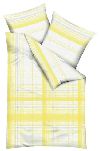 Kaeppel Seersucker Bettwäsche Facile gelb, 1 Bettbezug 155 x 220 cm + 1 Kissenbezug 80 x 80 cm