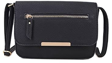 Long & Son Damen Crossbody & Schulter Handtaschen C-1337, Schwarz , One size