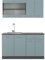 Vicco Singleküche R-Line, Küchenzeile Single, Blau-Grau/Anthrazit, 140 cm, AP Eiche