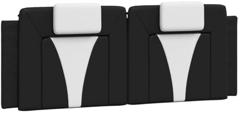 vidaXL Kissen für Kopfteil Viana, Rückenpolster Polster für Bettkopfteil, Rückenkissen Lesekissen Polsterkopfteil Wandkissen, Schwarz Weiß 140cm Kunstleder