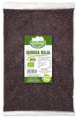 Guillermo | Quinoa roja BIO - Bolsa 1 Kg. | 100% ecológica | Variedad con menos grasas y más carbohidratos | Recomendada para deportistas