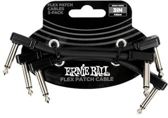 Ernie Ball Flex Patch Cable 3in - Black - 3 Pack