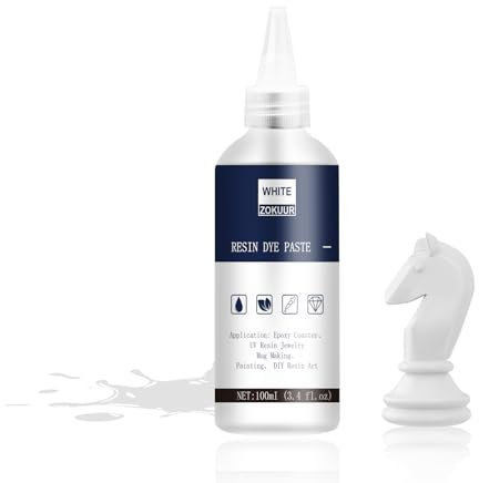 Zokuur Epoxidharz Farbe Harz Farbpaste - 100ml Konzentrierte Epoxy Resin Pigment Paste, Epoxy Resin Pigment Paste für Epoxid Kunstharz, Untersetzer, Schmuckherstellung, Malerei (Weiß)