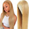 Salharer Echthaar Perücke für Damen Perücken Straight Human Hair Wig 13x6 Lace Front Wig 100% Brasilianisches Perücken Echthaar mit Babyhaar Any Part Honey Blonde Color 22 Inch