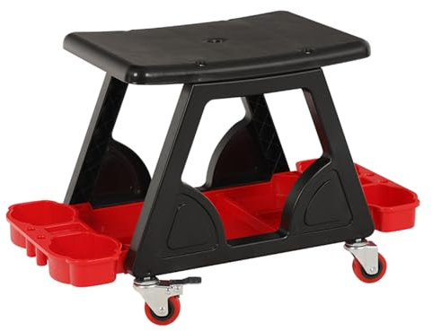 JOERBABU Tabouret roulant pour garage/magasin avec plateau à outils de rangement pour voiture