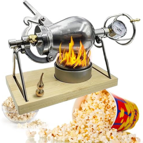 SNBGRYE Manuelle Popcornmaschine, Traditionelle Retro-Popcornmaschine, Mini-Popcorntopf Aus Edelstahl, Geeignet FüR Familienfeiern,268ml