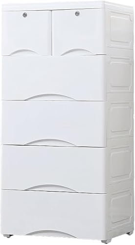 Kinder-Kleiderschrank mit 4 Ebenen, 50 cm breit, robuste Schubladen und Schließfächer für die Aufbewahrung zu Hause
