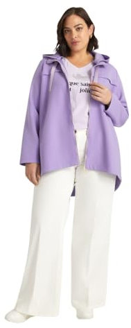 FIORELLA RUBINO: Parka con Cappuccio e Coulisse Curvy Size Viola Stagione Primavera Estate 2025.