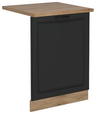 Vicco Geschirrspülblende R-Line, Geschirrspüler Fronttür, Anthrazit Landhaus, 60 cm, AP Eiche