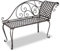 JHQHSM Garten-Chaiselongue, Gartenmöbel Gartenbank wetterfest Bank im freien Sitzbank Outdoor Bank für den Garten Geeignet für Terrasse Garten Hinterhof 128 cm Stahl Antik Braun