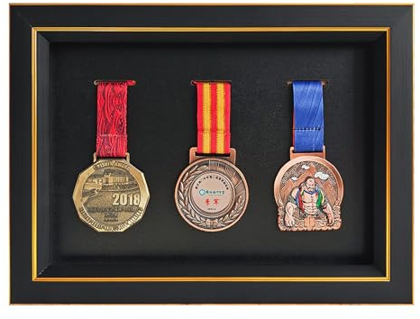 3D-Medaillen-Vitrine – Multi-Sport-Medaillenhalter und wandmontierbarer Rahmen | perfekt für Marathon, Triathlon, Fußball, Gymnastik-Medaillen | Organisieren und Präsentieren aller Sportauszeichnungen