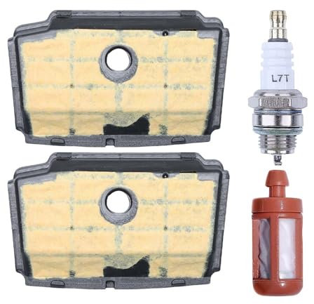 MIKFESPO Kit de 4 filtros de Aire for motosierras Stihl MS192 T con Filtro de Combustible MS260 y bujía. Número de Pieza: 1137 120 1600.