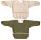 MIMUSELINA | 2er-Set Wasserdichte Baby-Ärmellätzchen | Mit Elastischen Bündchen und verstellbarem Verschluss | Perfekt für Beikost, Spielen und Kita (Grün)