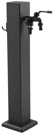 GXXINGIN Fontaine d'arrosage autoportante en Acier Inoxydable avec Support de Tuyau et Robinet antigel pour Jardin, Hauteur 80 cm