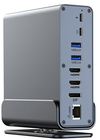 USB C Docking Station 15 In 1 Multiport Hub Con HDTV VGA Doppio PD100W RJ45 Per La Velocità Del Computer Portatile Ricarica 3.5mm Porta USB C Docking Station