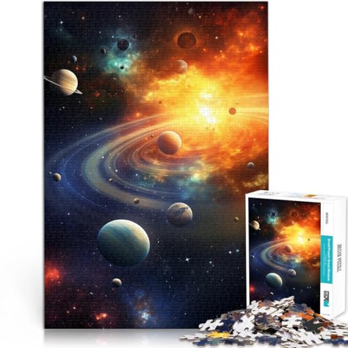 Intellektuelles Spiel Das Sonnensystem Puzzle 1000 Teile für Jugendliche 50x75cm Geburtstagsgeschenk, Geschenke für ab 14 Jahren