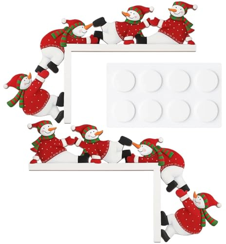 DvBCNMe 2 Stück Türdeko Weihnachten, Weihnachtsdeko Tür, Festliche Türrahmen Deko mit Klebepunkten, Weihnachtsdeko Innen, Deko Weihnachten für Türen, Wände und Fenster